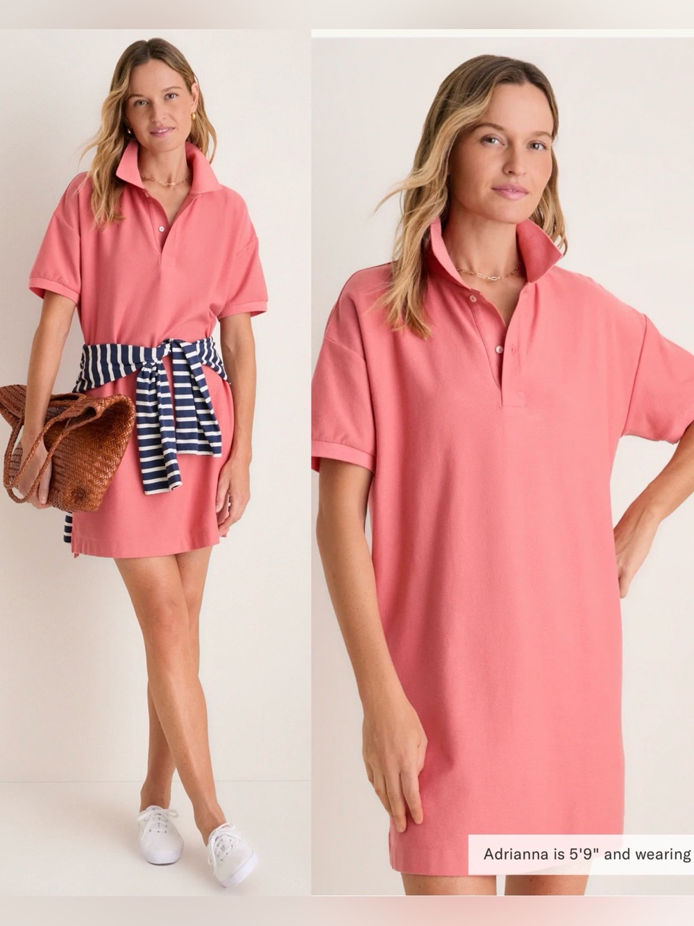 Tuckernuck Polo Pique Pink Mini Dress , size Large